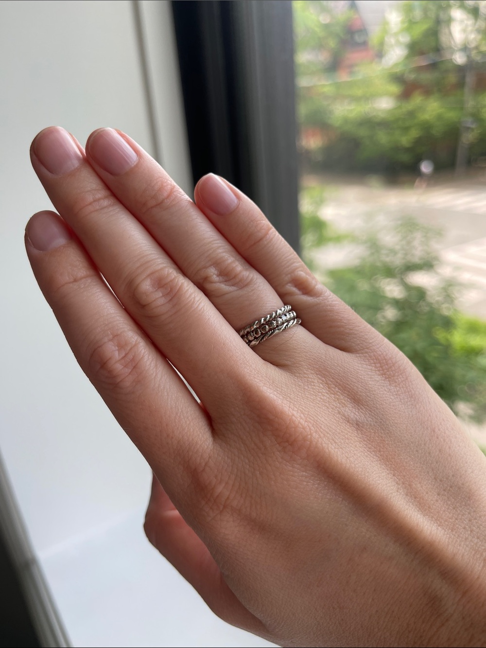 Sterling Silver Twisted Stackable Rings - Silver - Picture 1 of 4